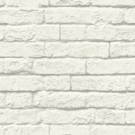 York Designer MH1555 Magnolia Home Brick-and-Mortar Removable Wallpaper in white/gray