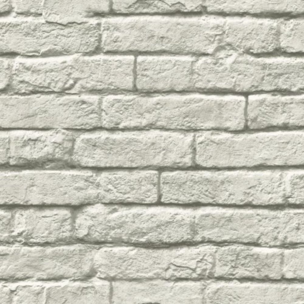 York Designer MH1556 Magnolia Home Brick-and-Mortar Removable Wallpaper in gray/white