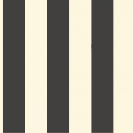 York Designer ST5691MH Magnolia Home Awning Stripe Removable Wallpaper in black/white
