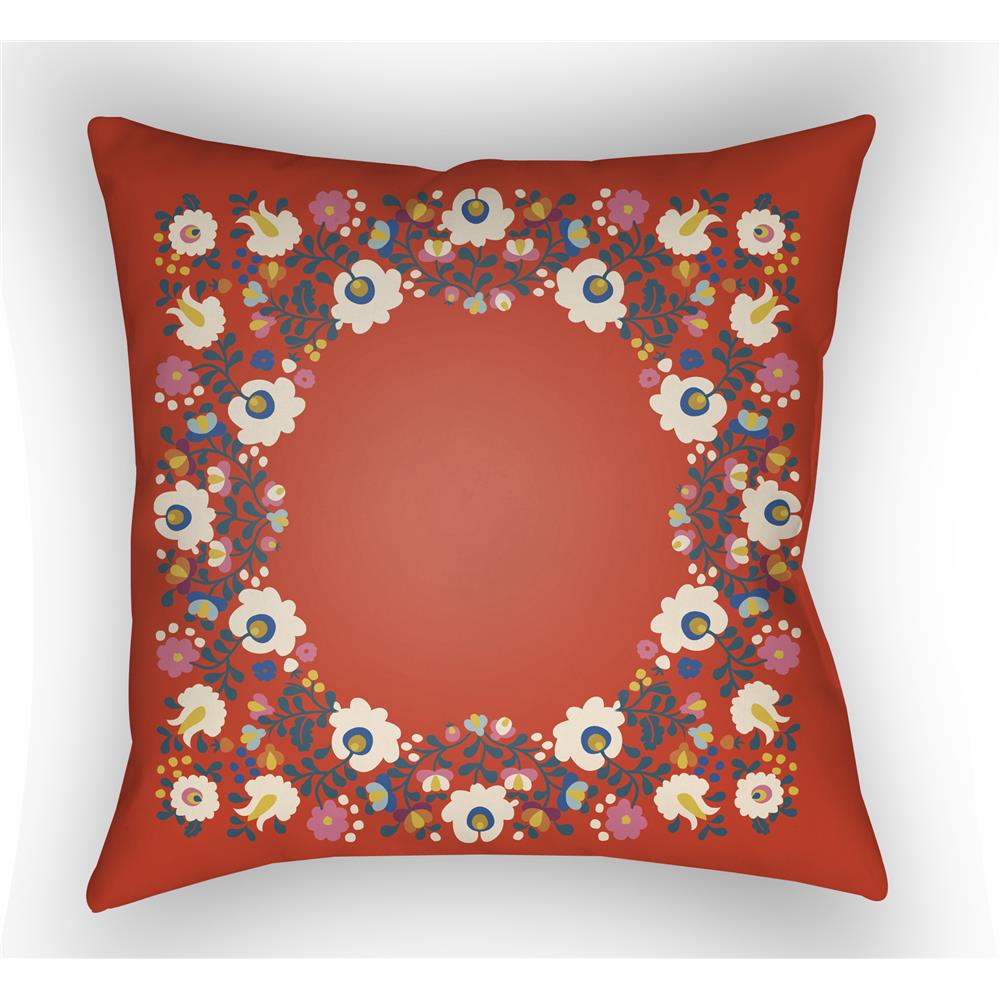 Artistic Weavers LOTA1308 Lolita Camila Pillow Poly Filled 18" x 18" in Poppy Red