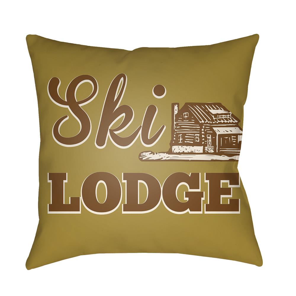 Artistic Weavers LGCB2040 Lodge Cabin Ski Lodge Pillow Poly Filled 16" x 16" in Mustard