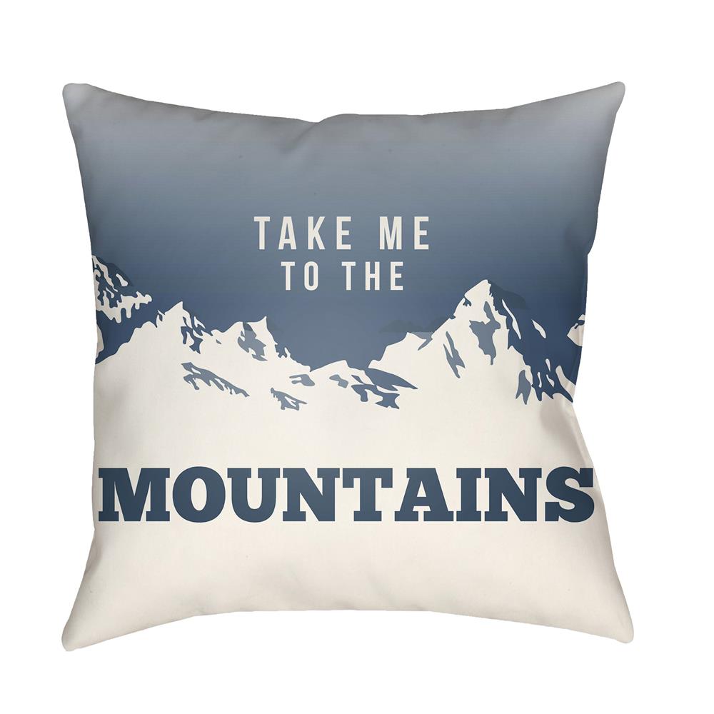 Artistic Weavers LGCB2045 Lodge Cabin Mountain Pillow Poly Filled 16" x 16" in Slate