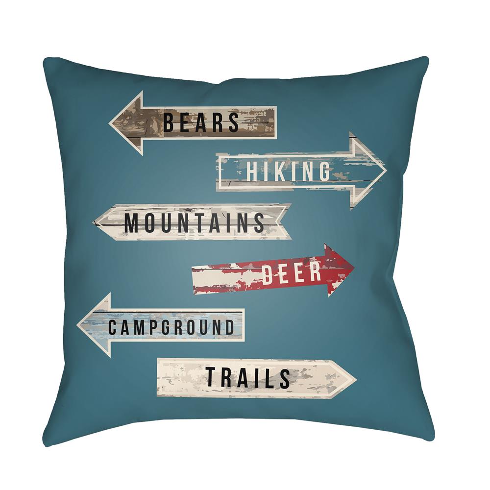 Artistic Weavers LGCB2066 Lodge Cabin Compass Pillow Poly Filled 16" x 16" in Teal
