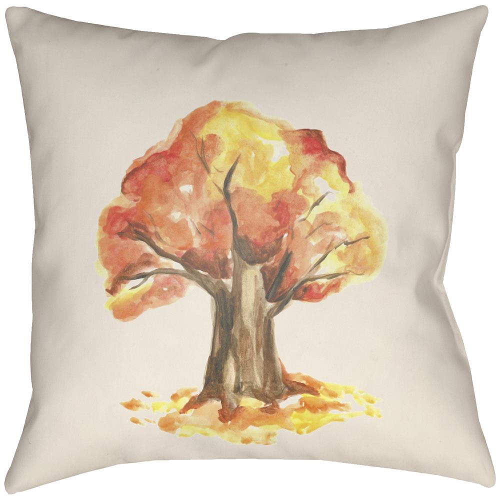 Artistic Weavers LGCB2082 Lodge Cabin Tree Pillow Poly Filled 20" x 20" in Crimson Red