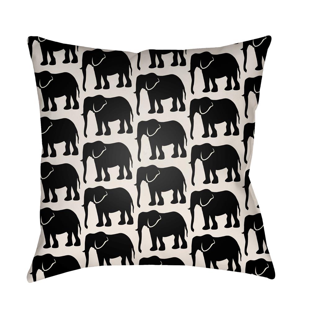 Artistic Weavers LOTA1407 Lolita Elephant Pillow Poly Filled 16" x 16" in Onyx Black