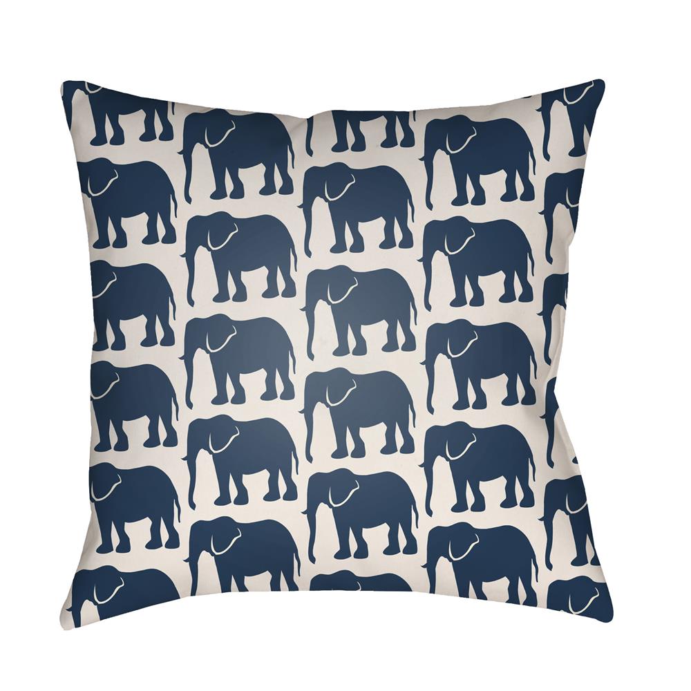 Artistic Weavers LOTA1408 Lolita Elephant Pillow Poly Filled 18" x 18" in Navy Blue