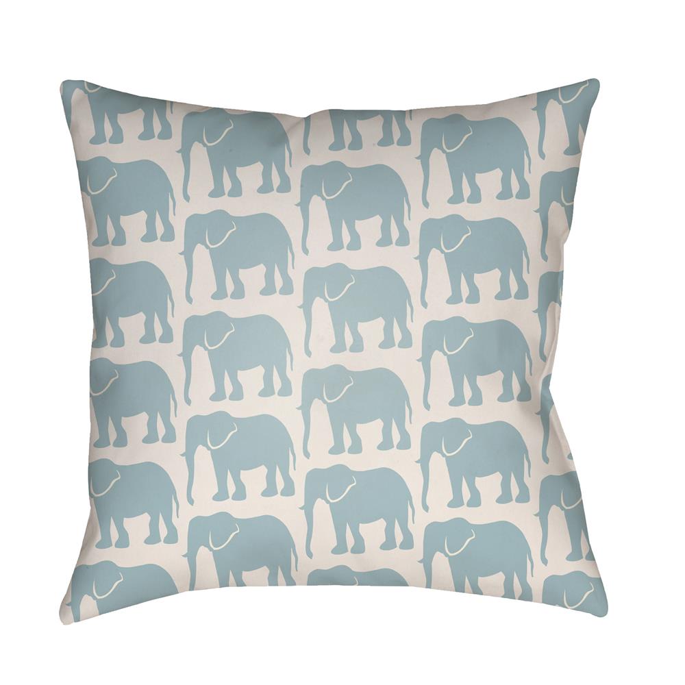 Artistic Weavers LOTA1410 Lolita Elephant Pillow Poly Filled 20" x 20" in Light Blue