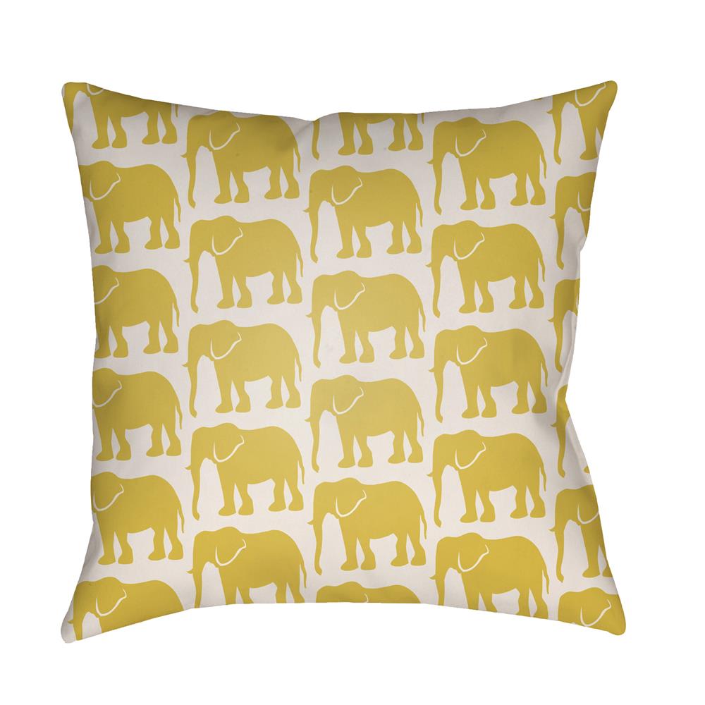 Artistic Weavers LOTA1412 Lolita Elephant Pillow Poly Filled 16" x 16" in Bright Yellow
