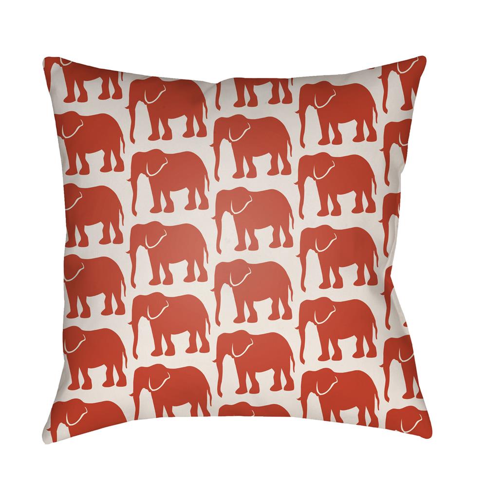 Artistic Weavers LOTA1413 Lolita Elephant Pillow Poly Filled 20" x 20" in Poppy Red