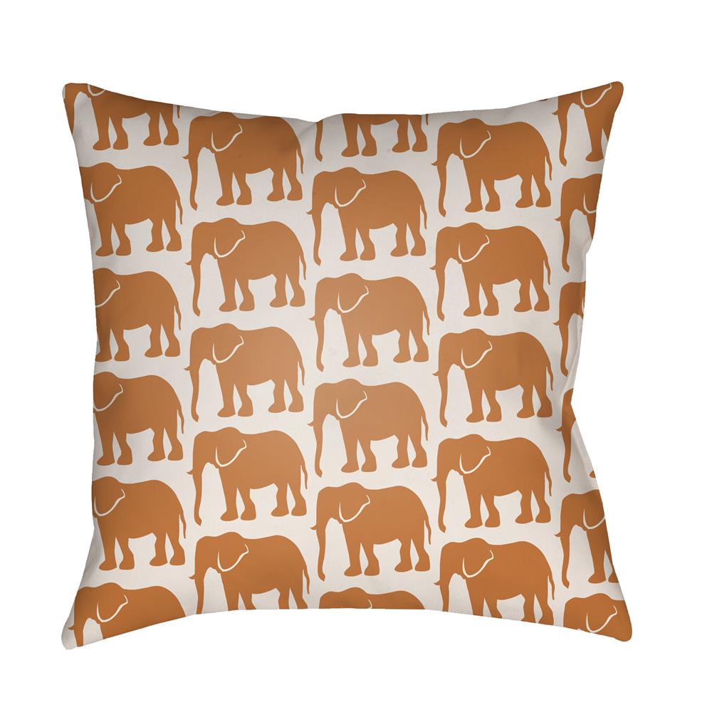 Artistic Weavers LOTA1414 Lolita Elephant Pillow Poly Filled 20" x 20" in Tangerine