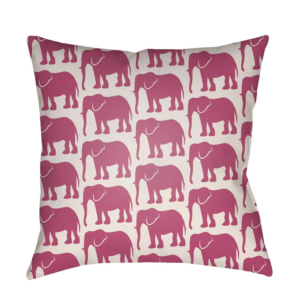 Artistic Weavers LOTA1416 Lolita Elephant Pillow Poly Filled 20" x 20" in Hot Pink