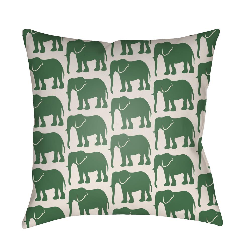Artistic Weavers LOTA1418 Lolita Elephant Pillow Poly Filled 16" x 16" in Kelly Green