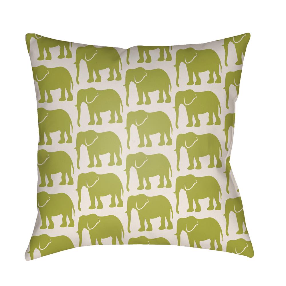 Artistic Weavers LOTA1420 Lolita Elephant Pillow Poly Filled 20" x 20" in Lime Green