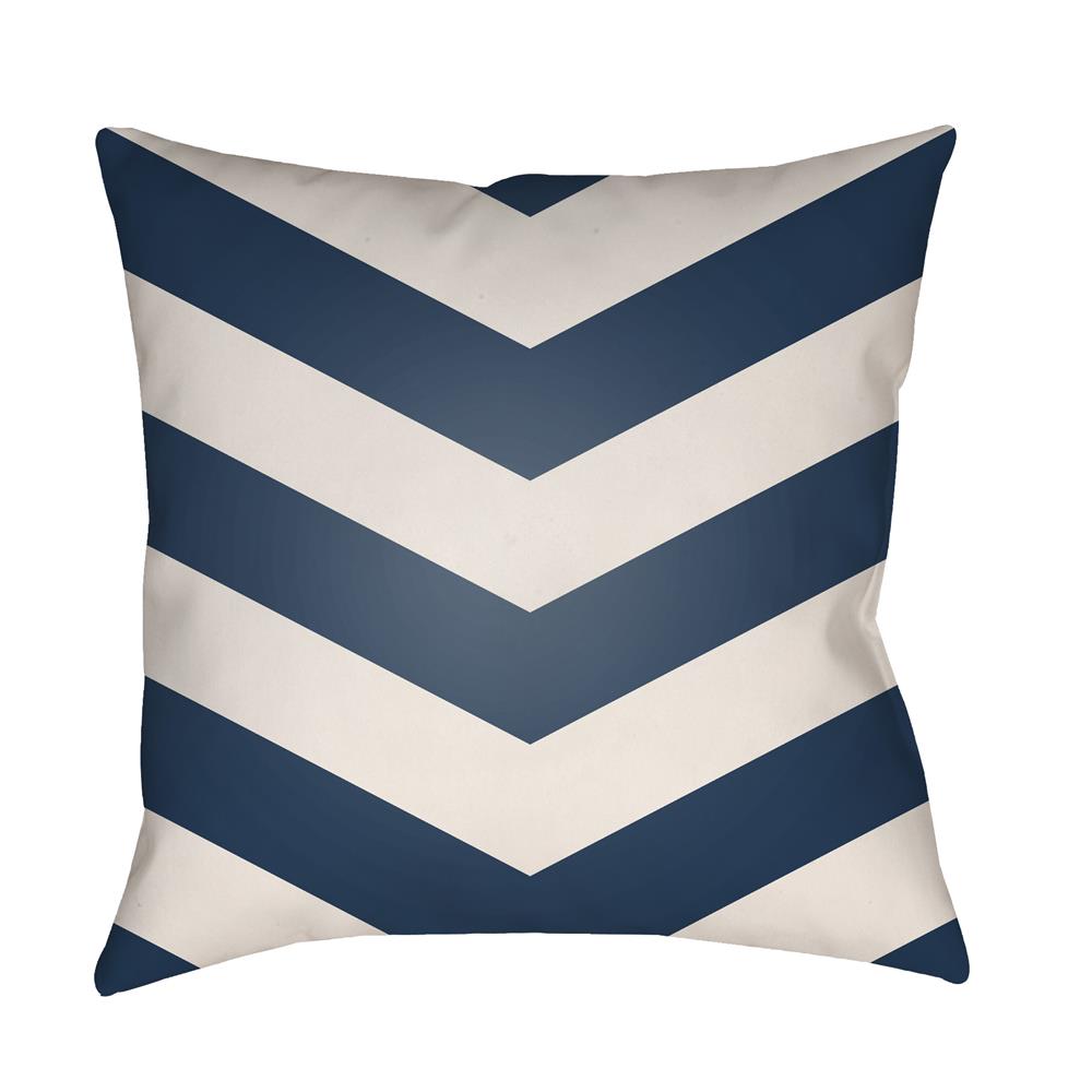 Artistic Weavers LTCH1001 Litchfield Chevron Pillow Poly Filled 16" x 16" in Navy Blue