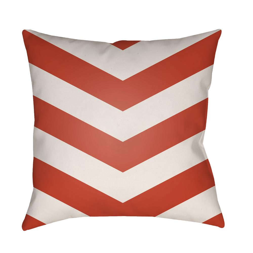 Artistic Weavers LTCH1006 Litchfield Chevron Pillow Poly Filled 16" x 16" in Poppy Red
