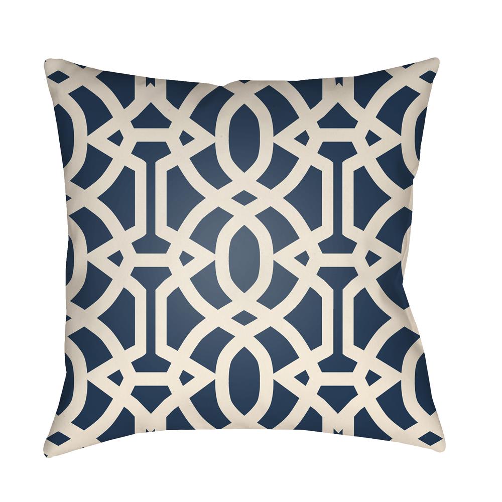 Artistic Weavers LTCH1111 Litchfield Massey Pillow Poly Filled 16" x 16" in Navy Blue