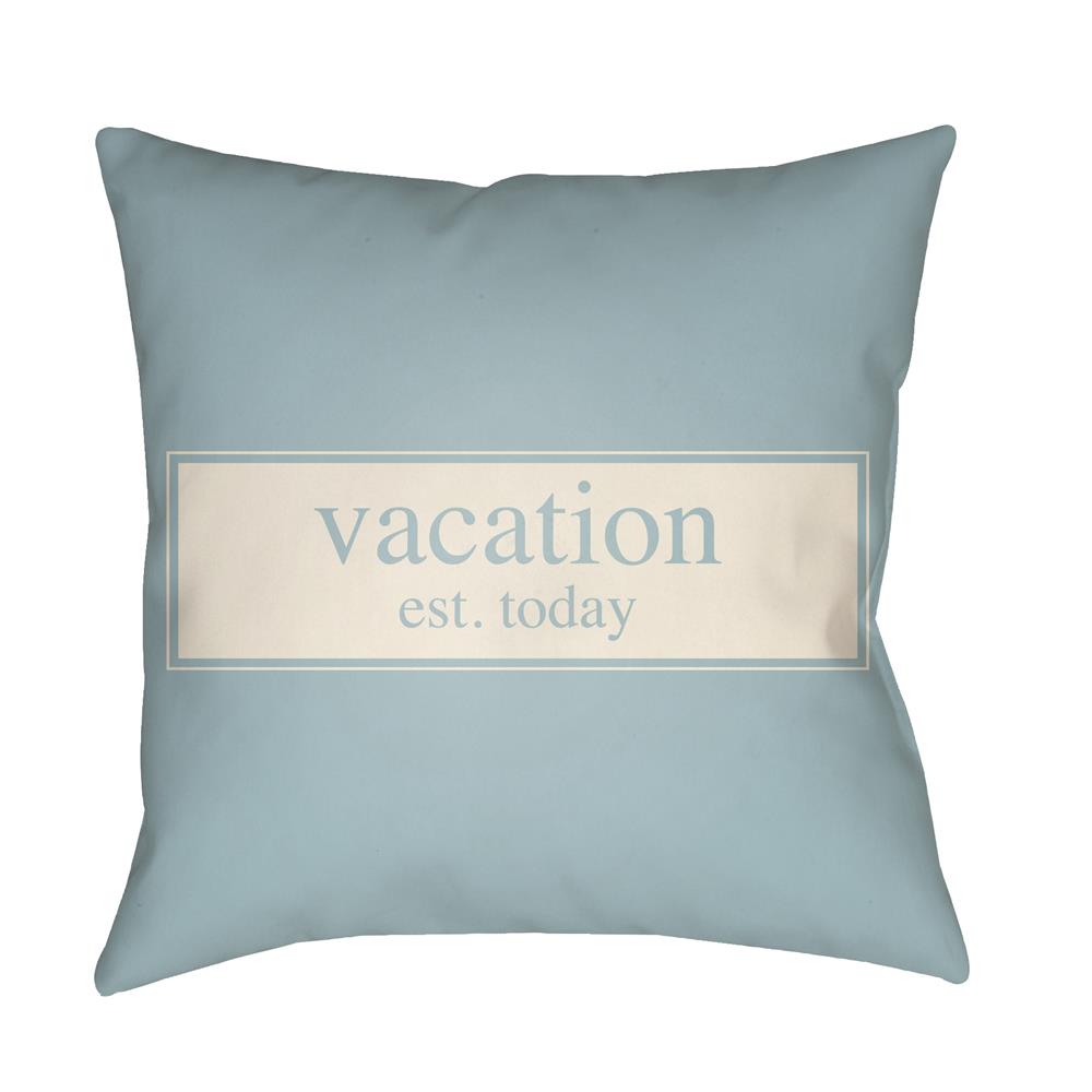 Artistic Weavers LTCH1420 Litchfield Vacation Pillow Poly Filled 16" x 16" in Light Blue