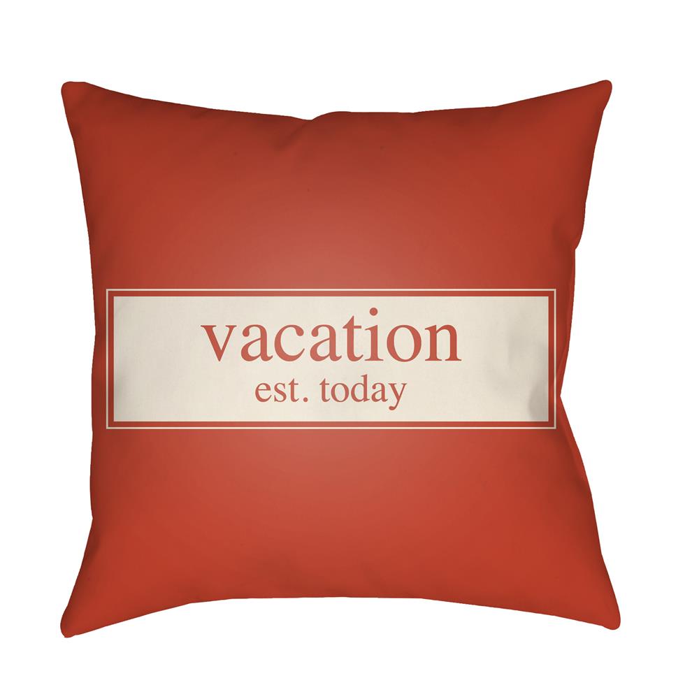 Artistic Weavers LTCH1421 Litchfield Vacation Pillow Poly Filled 16" x 16" in Poppy Red