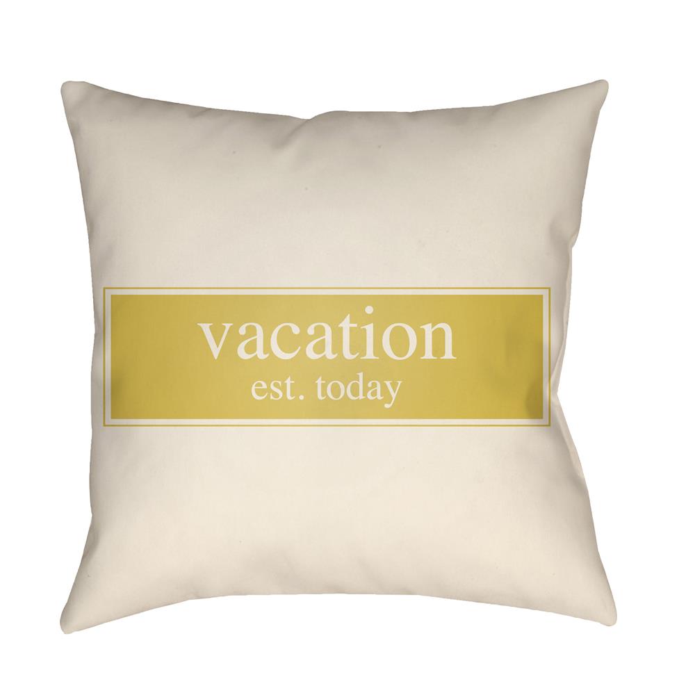 Artistic Weavers LTCH1427 Litchfield Vacation Pillow Poly Filled 20" x 20" in Bright Yellow