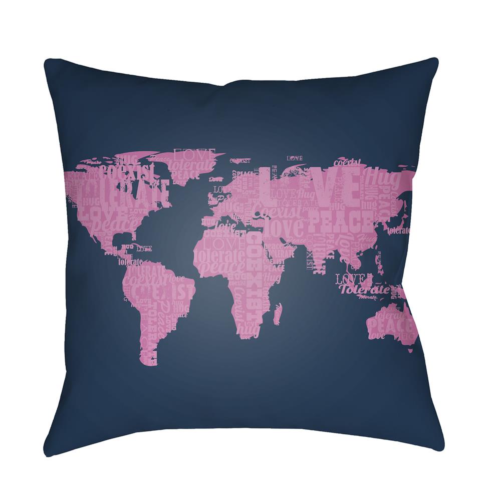 Artistic Weavers LTCH1448 Litchfield Global Pillow Poly Filled 16" x 16" in Fuchsia