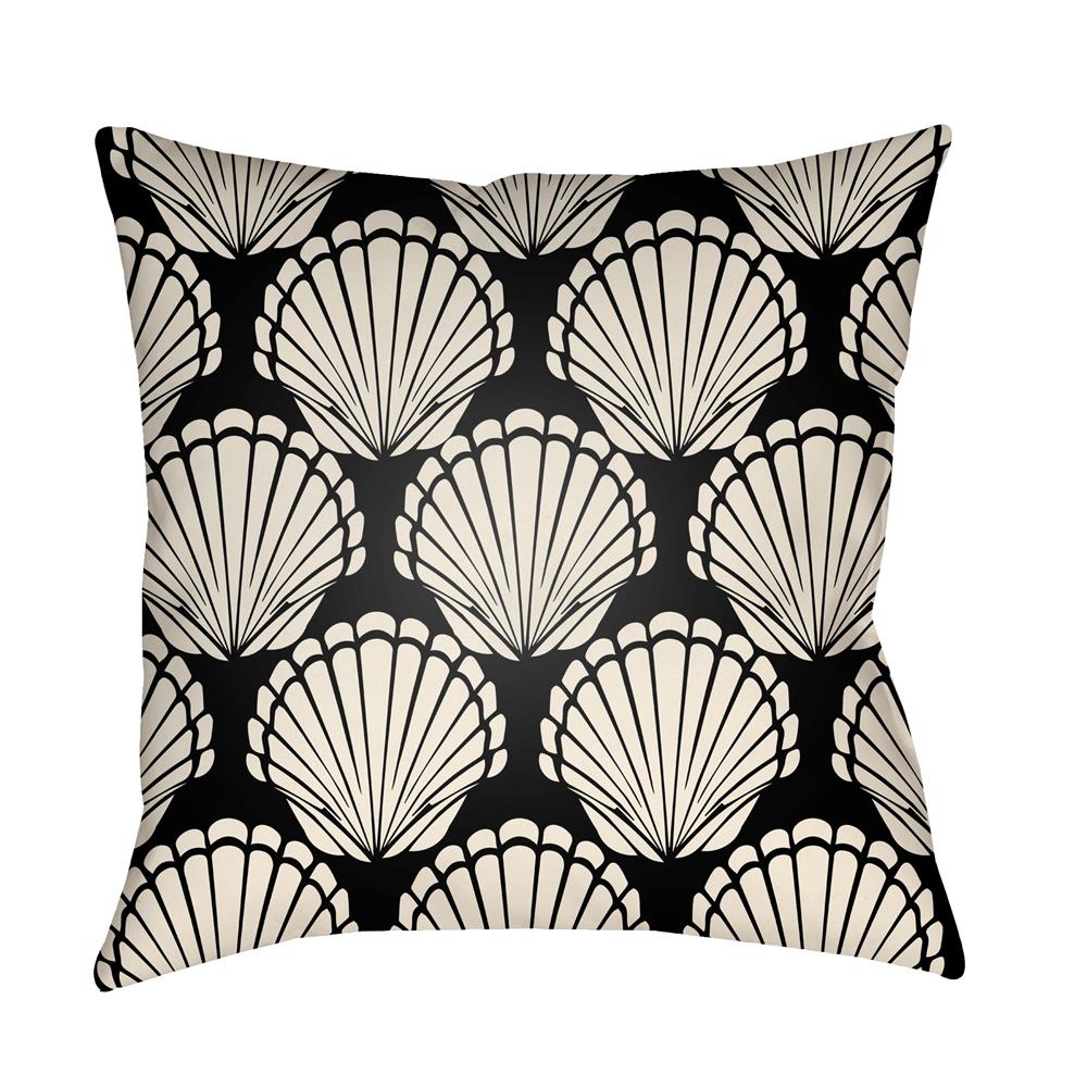 Artistic Weavers LTCH1478 Litchfield Shell Pillow Poly Filled 16" x 16" in Onyx Black