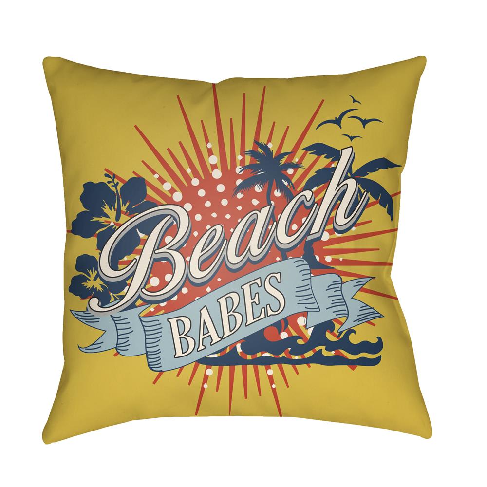 Artistic Weavers LTCH1512 Litchfield Beachy Pillow Poly Filled 16" x 16" in Bright Yellow