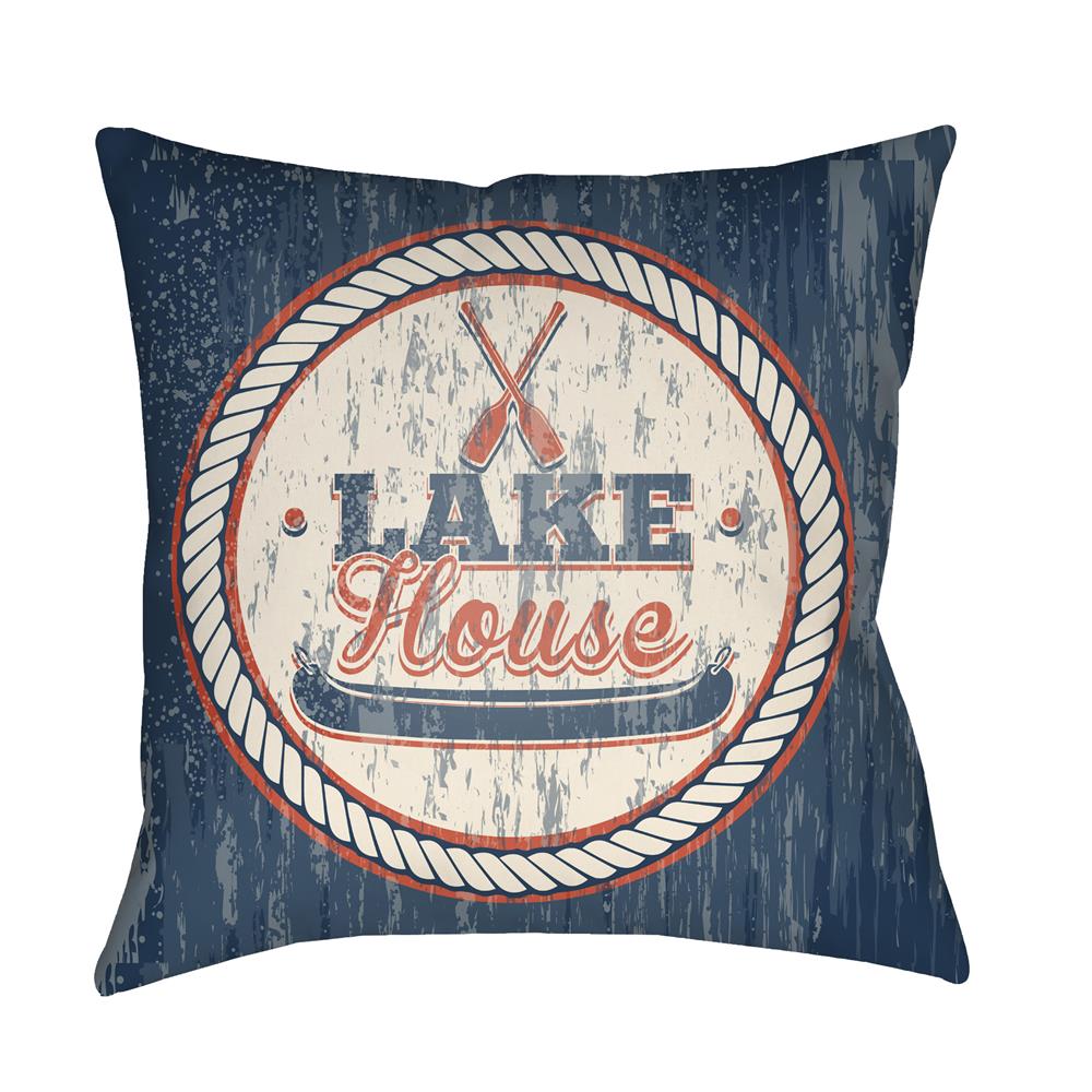 Artistic Weavers LTCH1520 Litchfield Lake Pillow Poly Filled 20" x 20" in Navy Blue