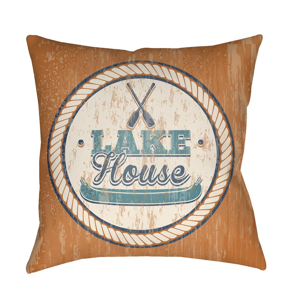 Artistic Weavers LTCH1526 Litchfield Lake Pillow Poly Filled 20" x 20" in Bright Orange