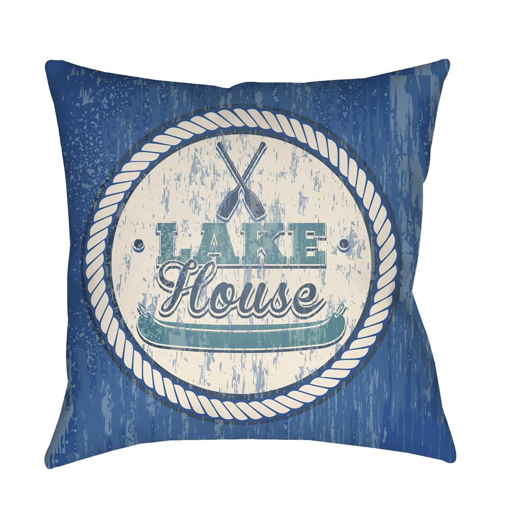Artistic Weavers LTCH1527 Litchfield Lake Pillow Poly Filled 16" x 16" in Royal Blue