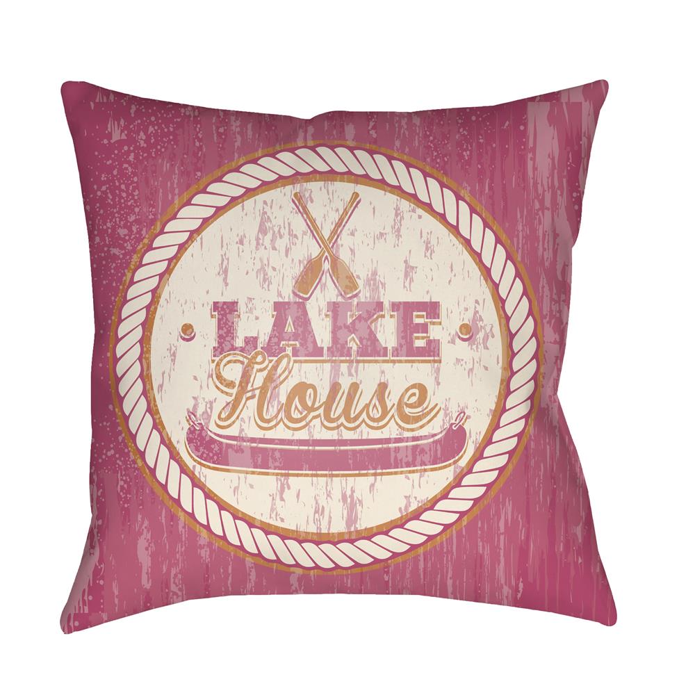 Artistic Weavers LTCH1528 Litchfield Lake Pillow Poly Filled 20" x 20" in Hot Pink