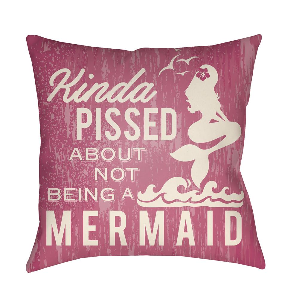 Artistic Weavers LTCH1543 Litchfield Mermaid Pillow Poly Filled 16" x 16" in Hot Pink