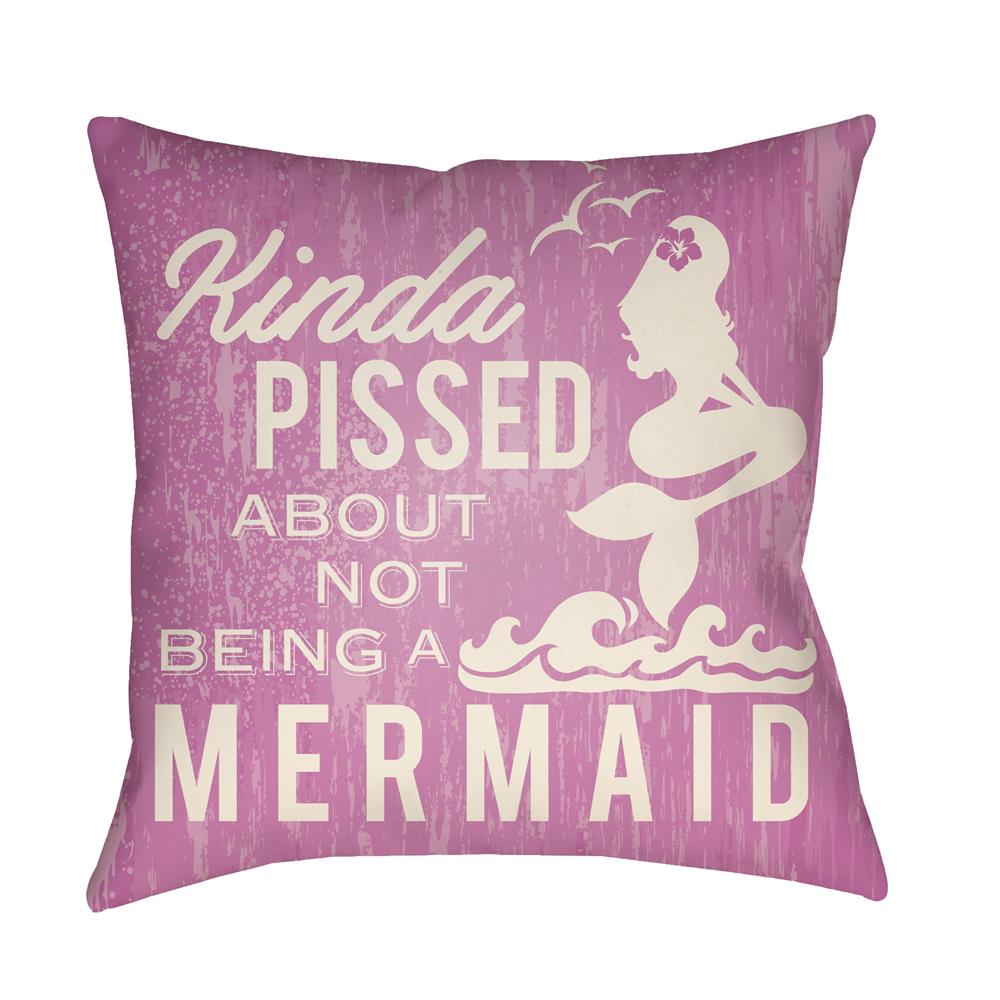 Artistic Weavers LTCH1544 Litchfield Mermaid Pillow Poly Filled 20" x 20" in Fuchsia