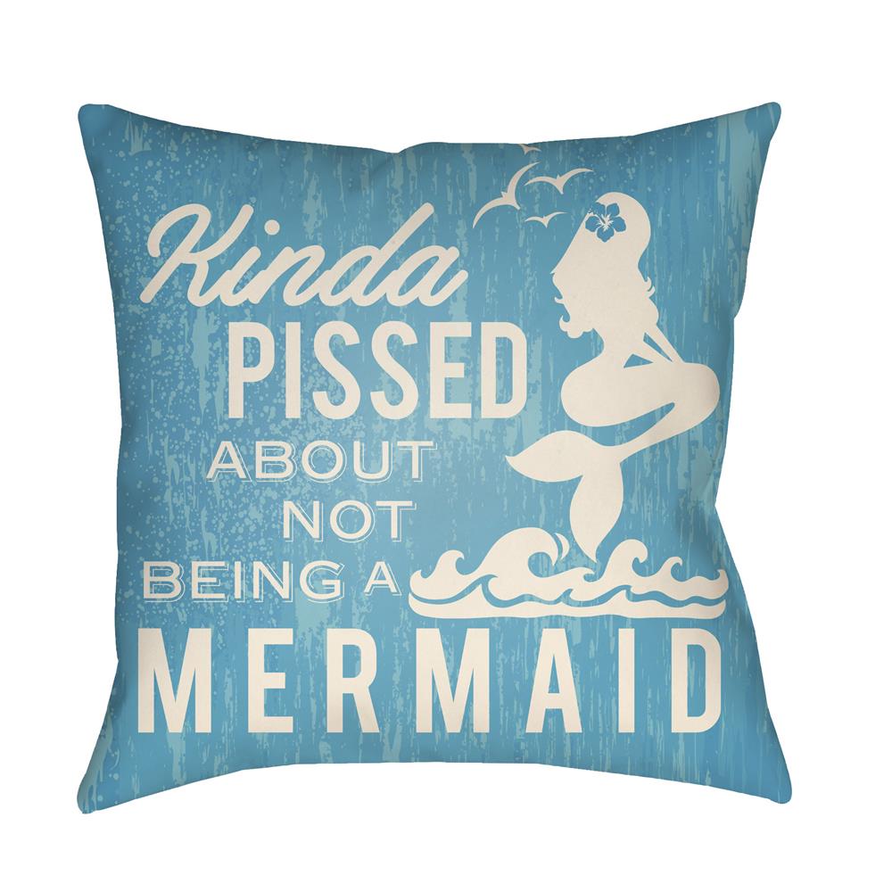 Artistic Weavers LTCH1546 Litchfield Mermaid Pillow Poly Filled 20" x 20" in Aqua