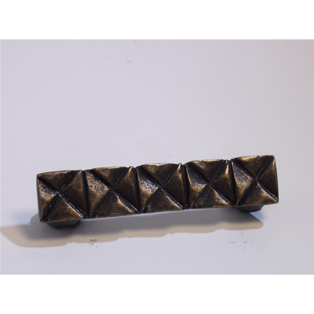Emenee OR375-AC O Premier Collection Notched Square Handle 3-3/4 inch x 3/4 inch in Antique Matte Copper Squares Series