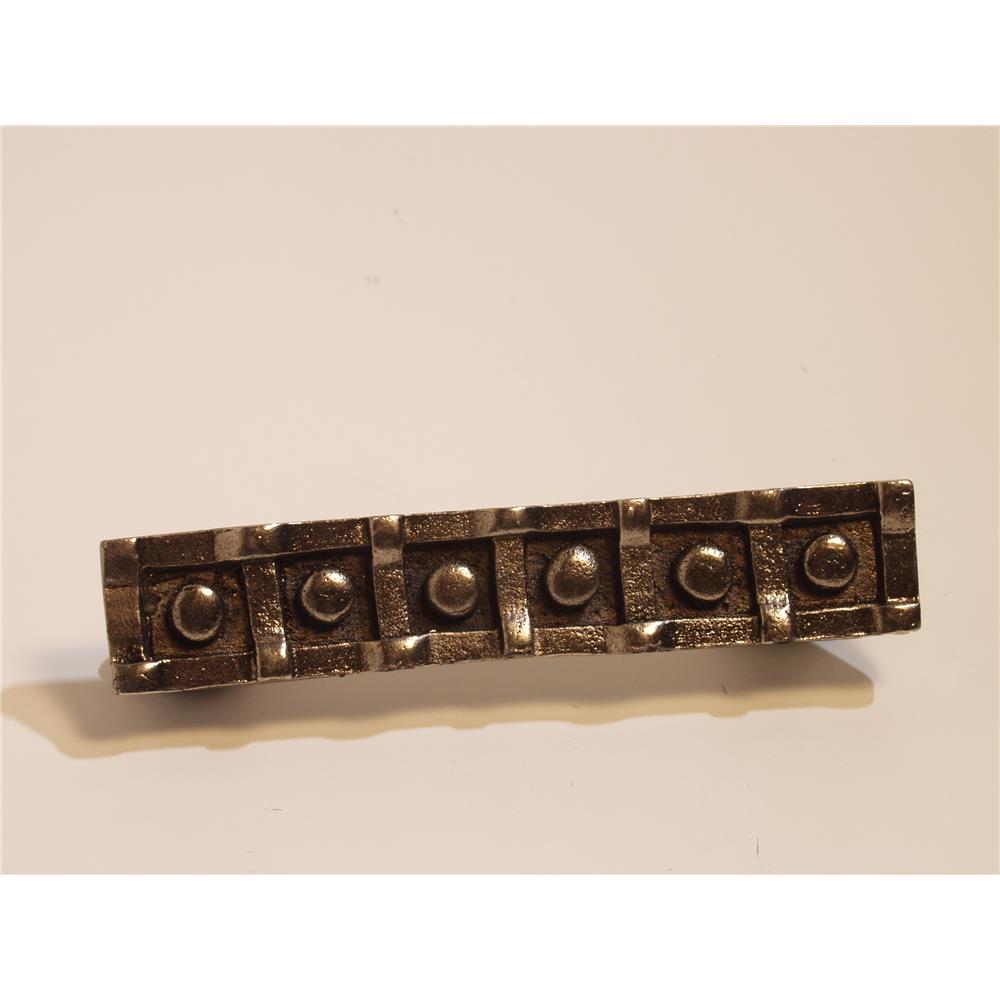 Emenee OR378-AC O Premier Collection 6-Button Handle 4 inch x 3/4 inch in Antique Matte Copper Squares Series