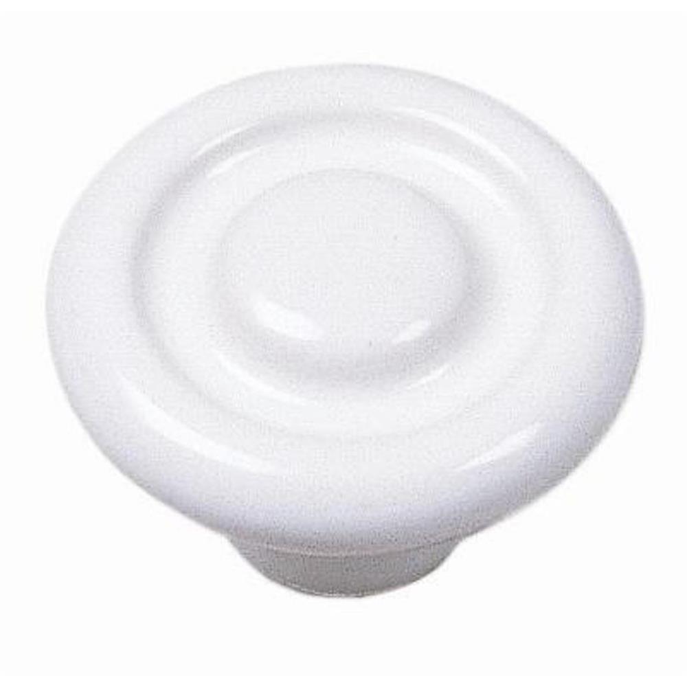 Laurey 01542 1 3/8" Porcelain Knob - Circle Impression - White in the Porcelain Knobs collection