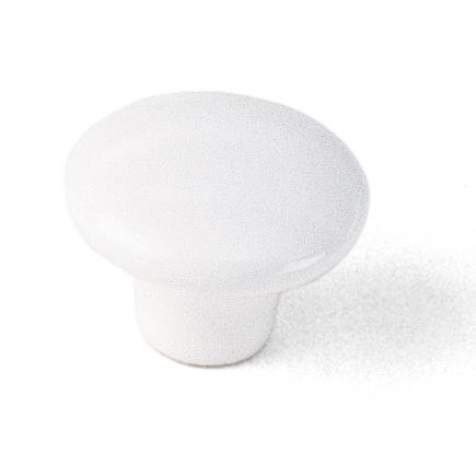 Laurey 01742 1 1/2" Porcelain Knob  - White in the Porcelain Knobs collection