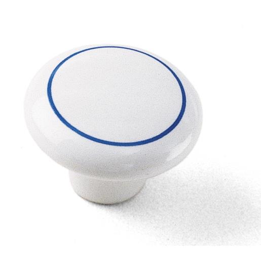 Laurey 01827 1 1/2" Porcelain Knob - Delft with Ring in the Porcelain Knobs collection