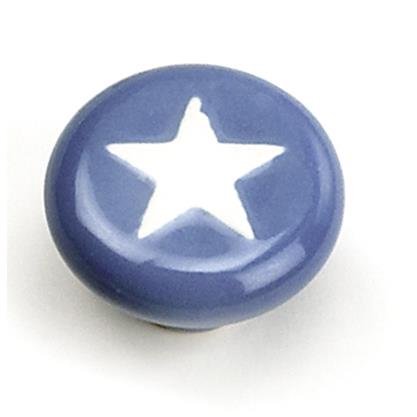 Laurey 01850 1 3/8" Porcelain Knob with Blue with White Star in the Porcelain Knobs collection