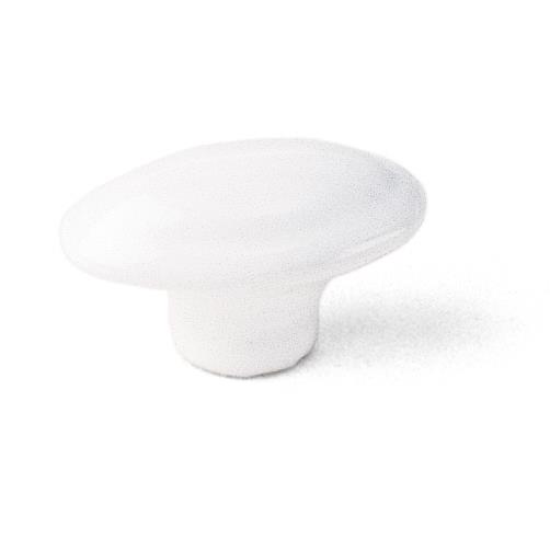 Laurey 03501 1 3/8" Porcelain Knob - Oval White in the Porcelain Knobs collection