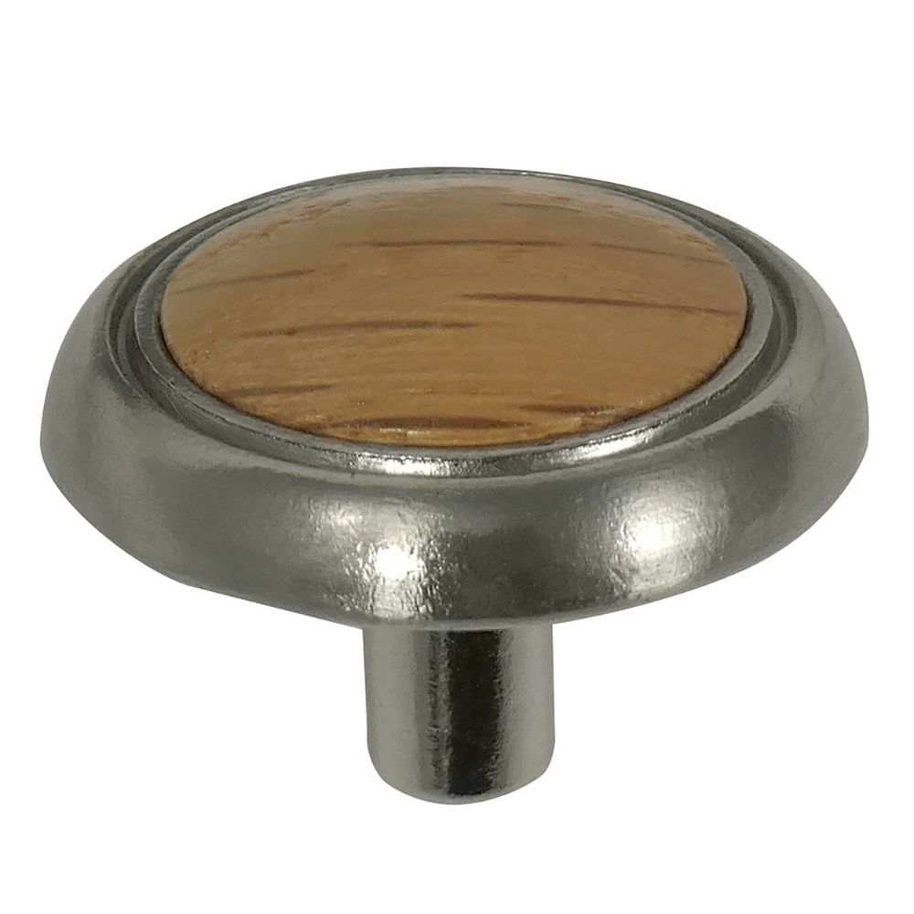 Laurey 15434 1 1/4" First Family Knob - Oak -Satin Chrome in the First Family collection