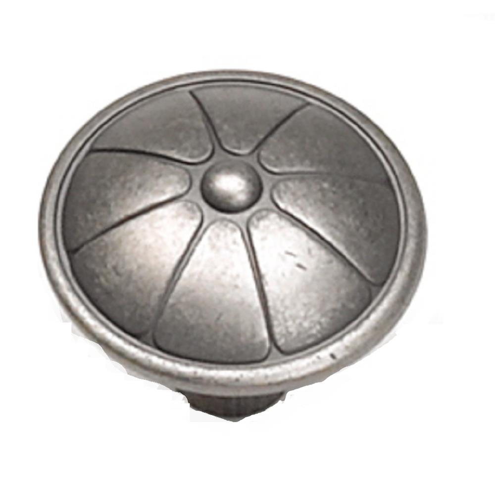 Laurey 23406 1 1/2" Kama Flower Knob - Antique Pewter in the Kama collection