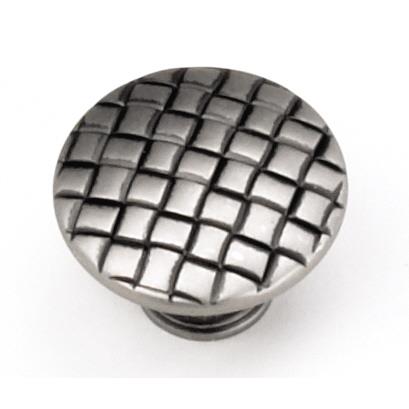 Laurey 24506 1 1/4" Windsor Cross-Hatch Knob - Antique Pewter in the Windsor collection