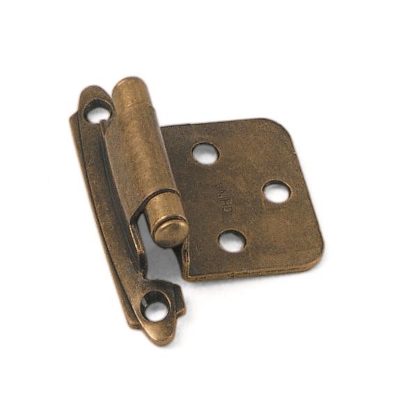 Laurey 28705 No Inset Self-Closing Hinge - Antique Brass in the Hinges collection