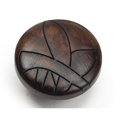 Laurey 30833 1 3/8" Tonga Round Wood Knob - Walnut Leaf in the Tonga collection