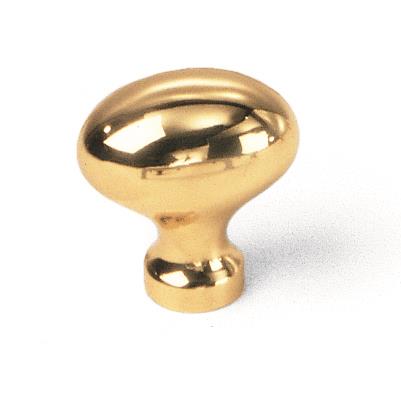 Laurey 45601 1 1/4" Solid Brass Oval Knob - Polished Brass in the Gleaming Solid Brass collection