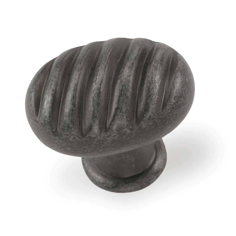 Laurey 59406 1 3/8" Oval Milan Knob - Antique Pewter in the Milan collection