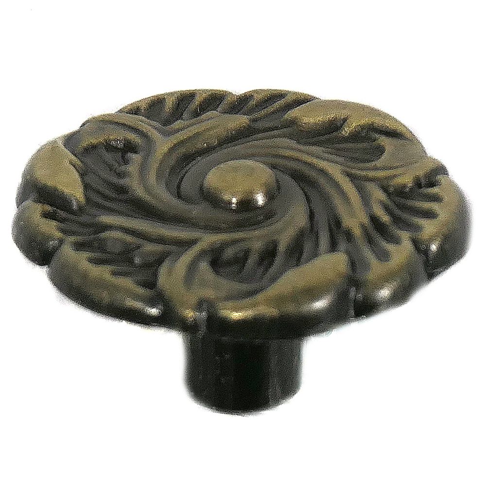 Laurey 76505 1 1/4" Classic Traditions Provincial Knob - Antique Brass in the Classic Traditions collection