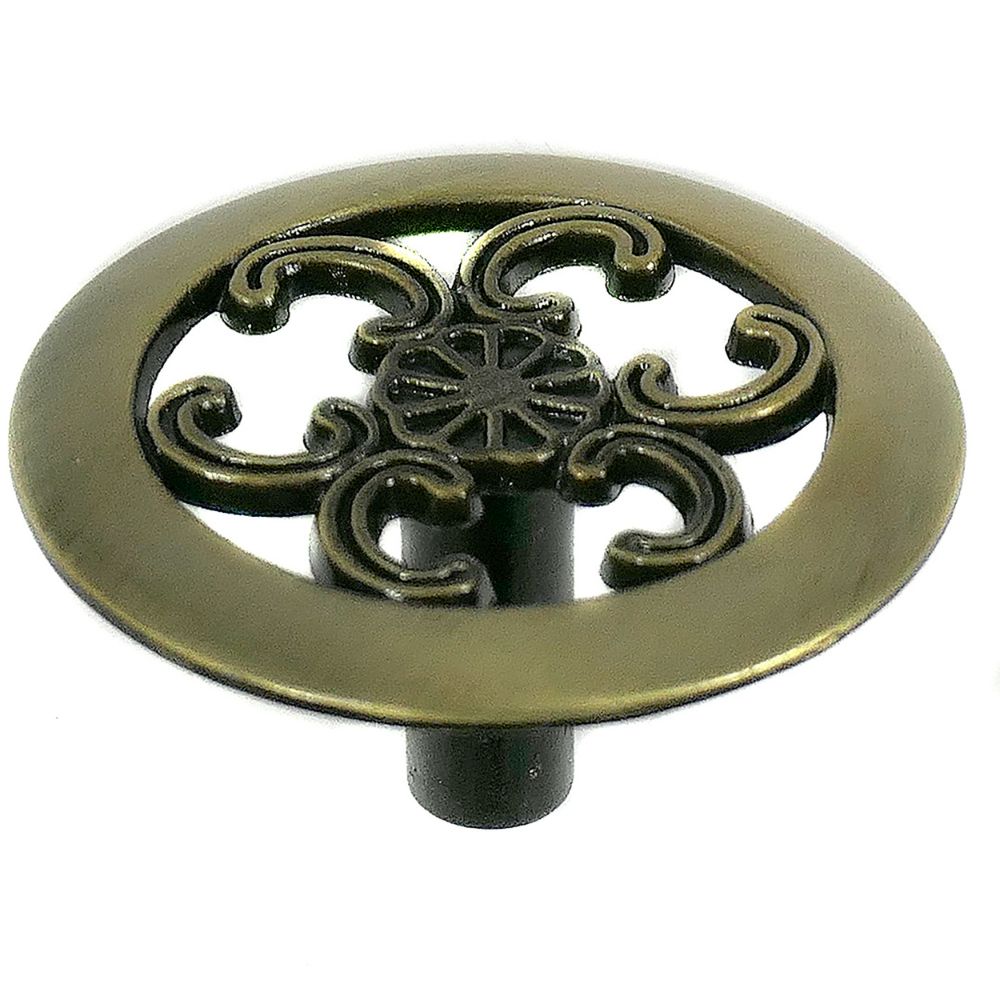 Laurey 79005 1 1/2" Classic Traditions Filigree Knob - Antique Brass in the Classic Traditions collection