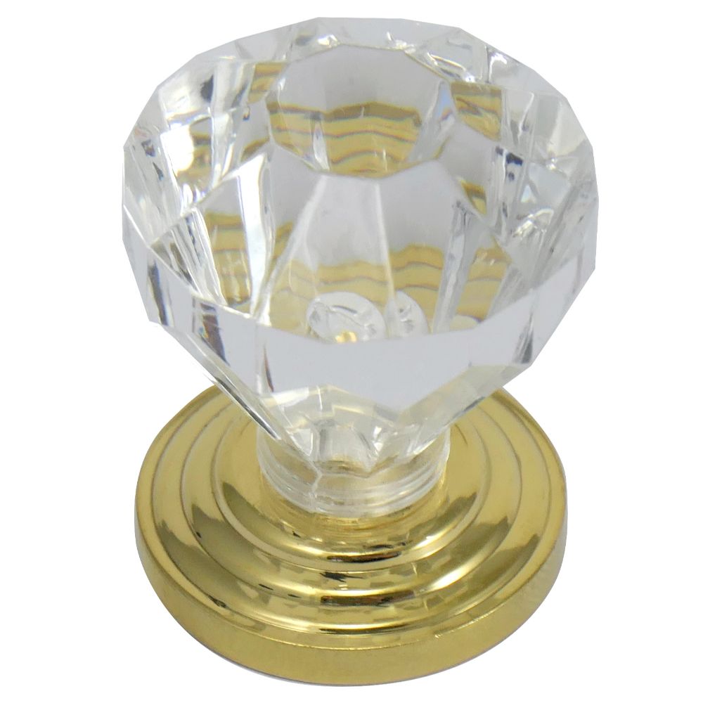 Laurey 82004 1" Acrystal Knob - Acrylic w/ Brass Base in the Kristal collection